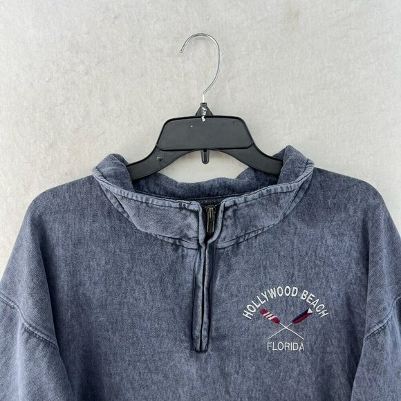 Ragwear Sweatshirt Men's Sz XL Gray 1/4 Zip Embroidered Collared Ribbed Trim - Picture 6 of 9